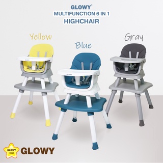 Glowy star (โกลวี่ สตาร์) เก้าอี้ทานข้าวอเนกประสงค์ ไฮแชร์ Multifunction 6 in 1 High Chair  เก้าอี้ทานข้าวเด็ก