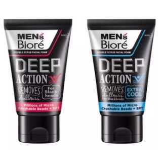 ภาพหน้าปกสินค้า100g เมนส์บิโอเร ดับเบิ้ล สครับ ดีพ แอคชั่น Men\'s Biore Double Scrub Deep Action 100g โฟมล้างหน้าจากญี่ปุ่น ไมโครสครับ ที่เกี่ยวข้อง