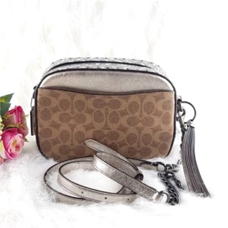 กระเป๋า Camera Bag In Signature Canvas With Rivets And Snakeskin Detail Style No. 39684 งานshop