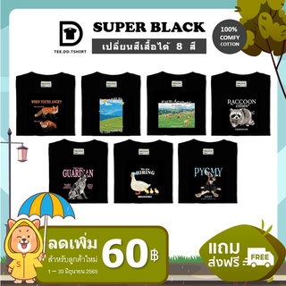 TEE.DD.TSHIRT เสื้อยืด สีดำ Super Black (Cotton 100%) Bloombury SET ใส่ได้ทั้งชาย-หญิง ผ้านุ่มใส่สบาย