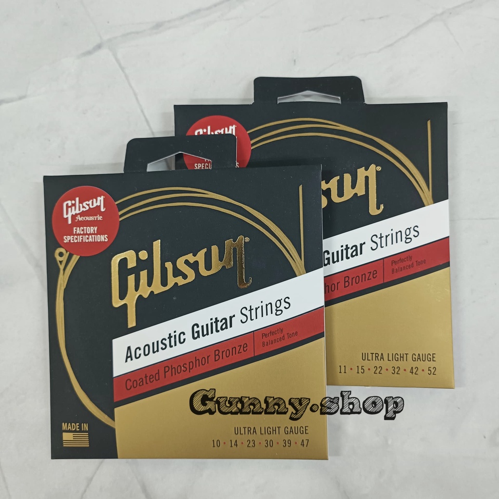 Gibson Acoustic Guitar Strings สายกีต้าร์โปร่งแบบเคลือบกันสนิม Coated