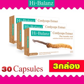 Hi-Balanz Cordyceps Extract Plus Ascorbic Acid 30 Capsules ผลิตภัณฑ์เสริมอาหารสารสกัดจากถั่งเช่า ลดอาการหอบหืด 3กล่อง