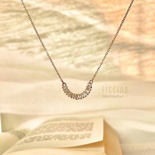 Ficcino สร้อยคอชุบทอง 18k พร้อมจี้ไทเทเนียมเพทาย สําหรับผู้หญิง