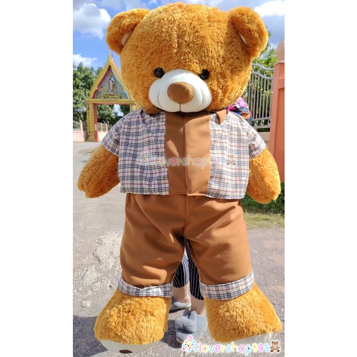 หมีเท็ดดี้ผู้ชายใส่เสื้อผ้าขนยาวนุ่ม120เซนติเมตร-งานสวยตัวใหญ่-คละแบบ-พร้อมส่งด่วนทุกวัน-มีเก็บปลายทาง