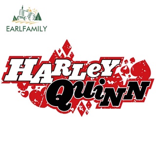Earlfamily สติกเกอร์ไวนิล กันน้ํา ลายการ์ตูน Harley Quinn ขนาด 13 ซม. x 6.6 ซม. สําหรับติดตกแต่งกระจกรถยนต์ VAN RV