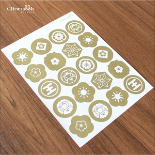 สินค้า สติ๊กเกอร์ลายญี่ปุ่นสีทองเมทัลลิค - Gold Japanese Stickers