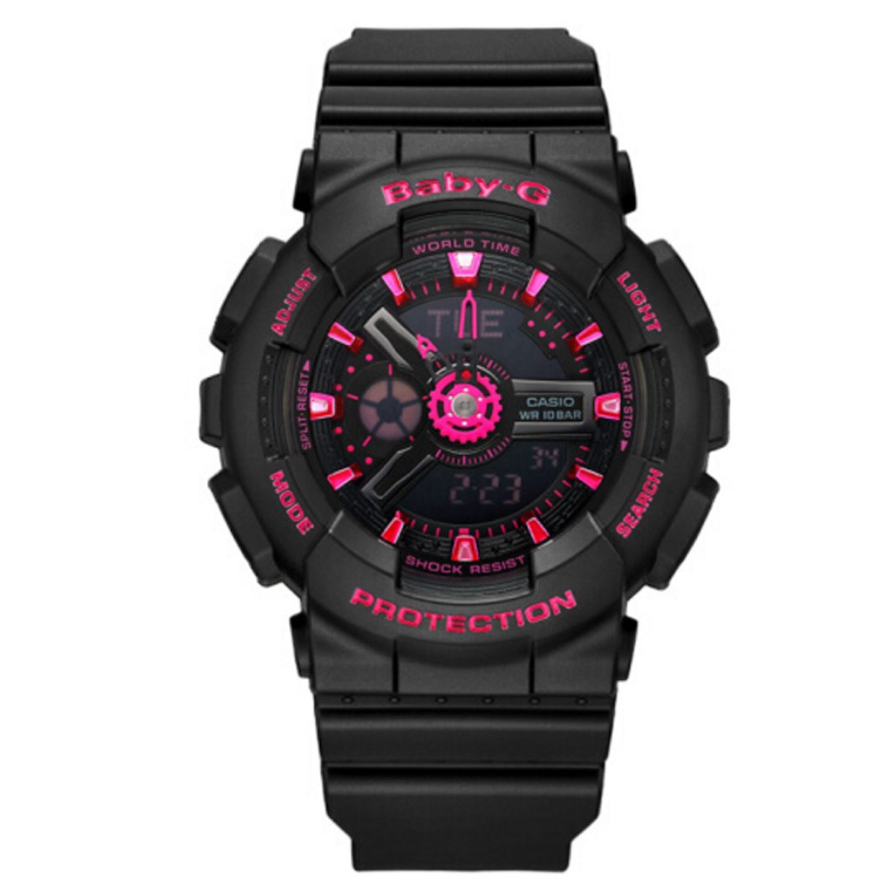 ขายด่วน-ต้นฉบับ-casio-baby-g-ba110-สีดำสีชมพูนาฬิกาข้อมือผู้หญิงกีฬา