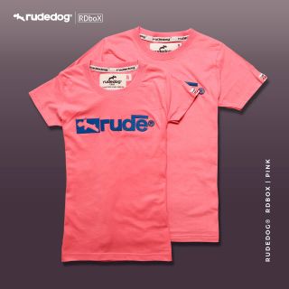 Rudedog  เสื้อยืด รุ่น Box19 สีชมพู
