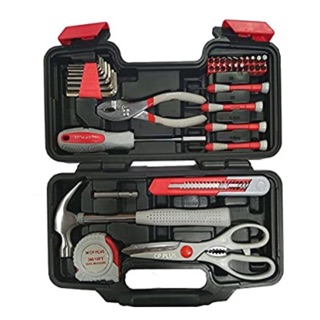 CP Plus CCTV Professional Hand Tool Kit (Red and Black) - 39 Pieces(ขนาดเล็กแบบพกพา)