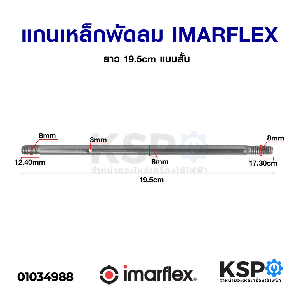 ภาพหน้าปกสินค้าแกนพัดลม IMARFLEX อิมาร์เฟล็กซ์ ยาว 19.5cm แบบสั้น อะไหล่พัดลม จากร้าน kspthai บน Shopee