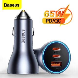 สินค้า Baseus ที่ชาร์จโทรศัพท์ในรถยนต์ 65W 60W 4.0 3.0 สําหรับ Xiaomi USB C Type C PD สําหรับ iPhone 13 Pro Max Xiaomi