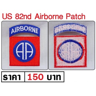 US 82nd Airbornt Patch อาร์มพลร่มอเมริกา