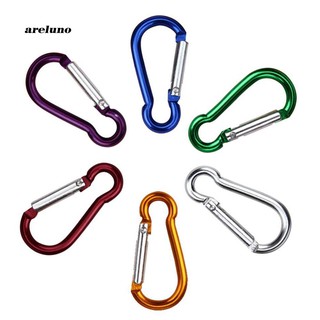 AE♥2Pcs Aluminum Alloy D Shaped Carabiner Spring Snap Clip Hooks Climbing Keychains