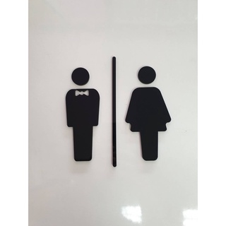 ป้ายห้องน้ำ ชาย/หญิง ป้ายห้องน้ำอะคริลิค สูง 13ซม Toilet sign ป้ายติดผนัง