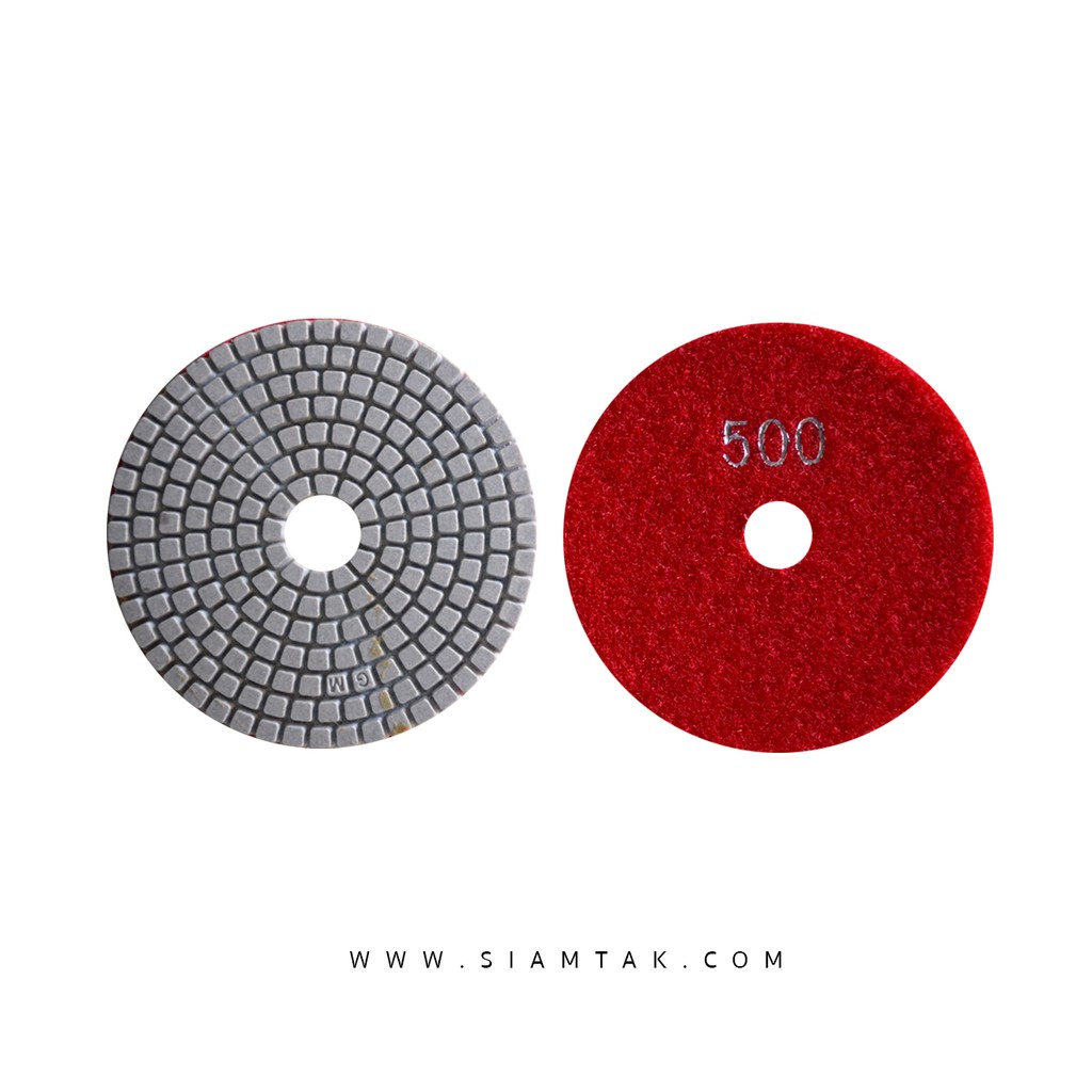 ราคาและรีวิวใบขัดน้ำ เบอร์ 500 (ขาว)WET POLISHING PADS NUMBER 500 (WHITE) Marble tools Granite tools Tile tools