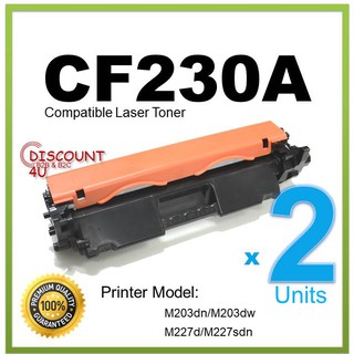 ** Pack 2 ** Discount4U ตลับหมึกเลเซอร์ Toner 30A CF230A สำหรับเครื่องรุ่น HP M203dn/ M203dw/ M227d/ M227sdn/ M227fdn