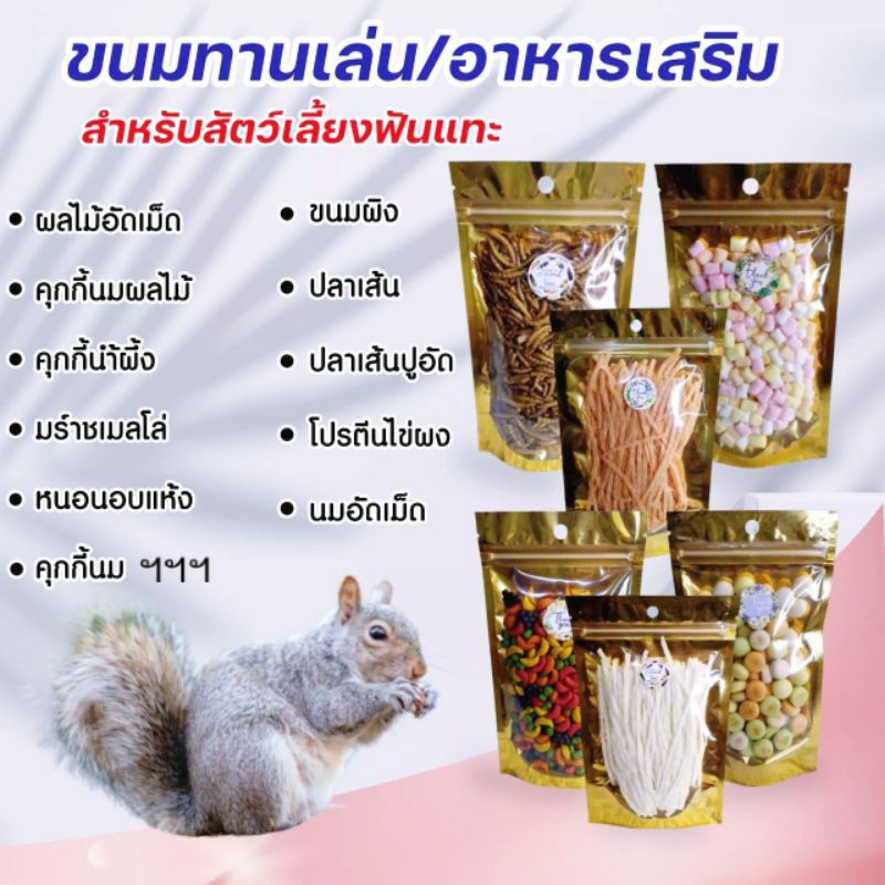 อาหาร-อาหารเสริม-ขนม-สัตว์ฟันแทะ-ชูก้าไรเดอร์-กระรอก-เม่นแคระ-ลิง-หนู-ฯ-หนอนอบแห้ง