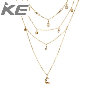 Japanese and Korean simple geometric water droplet heart-shaped pendant necklace Moon pendant