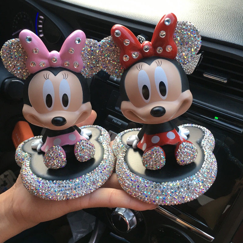 ของแต่งรถ-mickey-minnie-น่ารัก-ของแต่งรถยนต์-ตุ๊กตาหัวโยก-ตุ๊กตาดุ๊กดิ๊กหน้ารถ-มิกกี้มินนี่