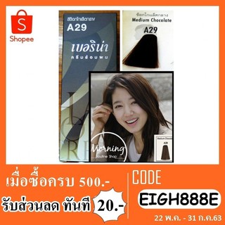 Berina A29 สีย้อมผมเบอริน่า สีช็อกโกเเลตกลาง