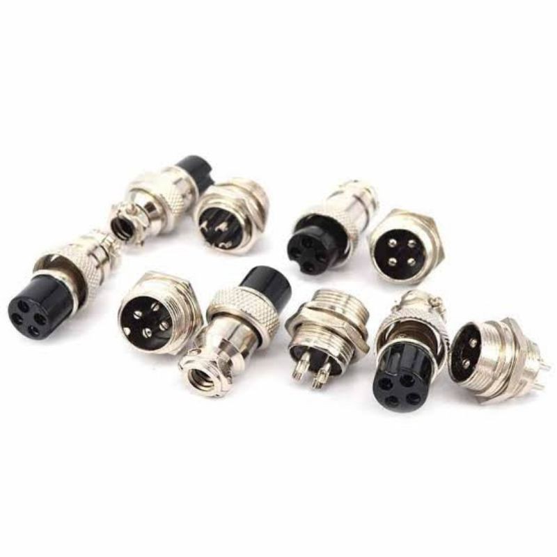 plug-connector-16mm-gx-16-2-3-4-5-6-7-8-9-10-เมียต่อลอย-ผู้แบบขันเกลียว-1ชุด