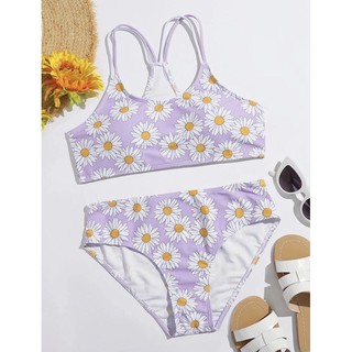 อก 33 New!! Romwe bikini violet daisy set พร้อมส่ง