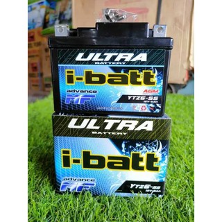 แบตเตอรี่ i-batt 12V 5Ah YTZ5-ss สำหรับรถจักรยานยนต์ยี่ห้อ HONDA YAMAHA SUZUKI