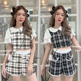 B17623Set 2 ชิ้น เซตขาสั้น  Set of 2 pieces. Short set.