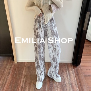 EMILIA SHOP กางเกงขายาว กางเกงเอวสูง สไตล์เกาหลี 2022 ใหม่ ES220128