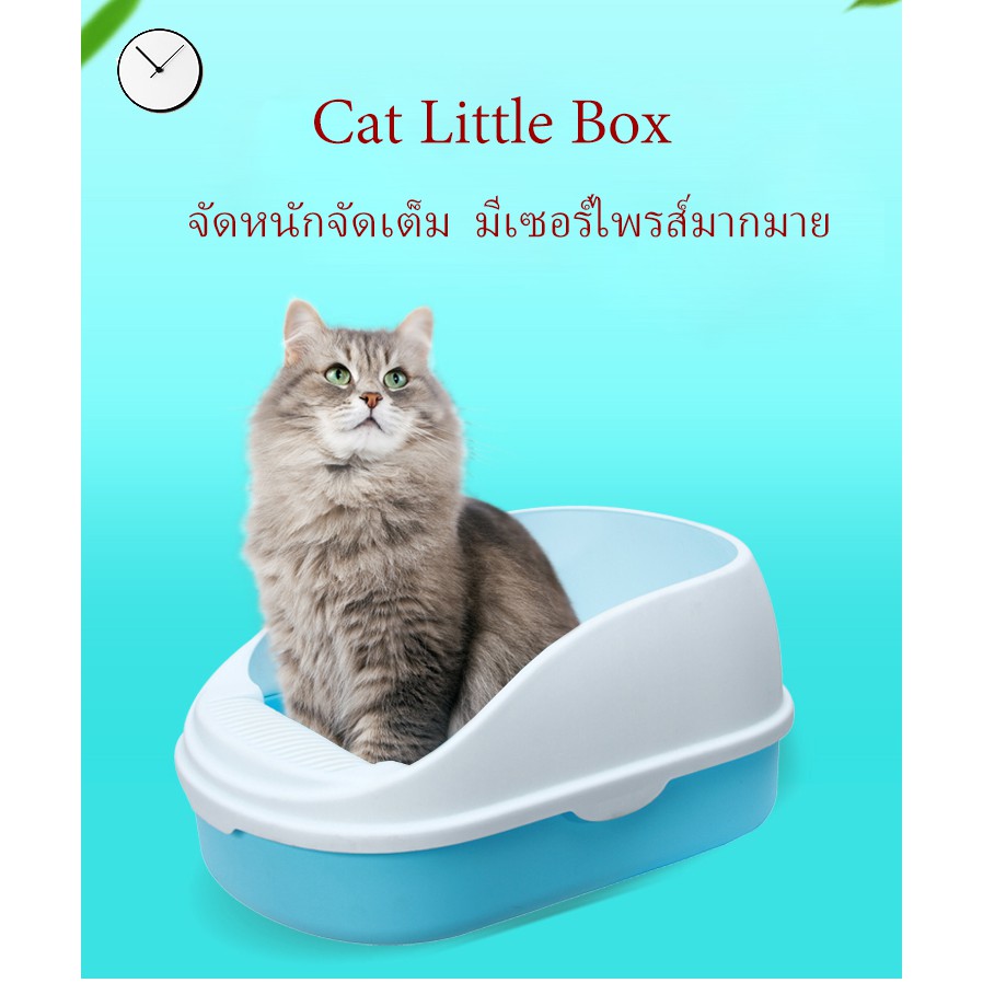 ราคาและรีวิวP011 Cat Little Box กระบะทรายแมว ป้องกันทรายกระเด็น ขอบสูง