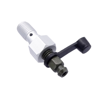 1 ชิ้นอลูมิเนียมรถจักรยานยนต์เบรคโทกระบอก Caliper เลือดกรูจุกนม M10x1.25mm แบนโจ Bolt + ฝุ่น Cap รถจักรยานยนต์สากล