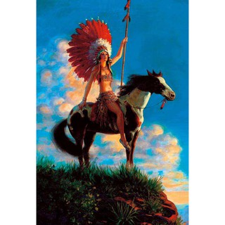 โปสเตอร์ ภาพวาด อเมริกัน อินเดียแดง Native American Indian POSTER 24”x35” Inch Painting Western V21