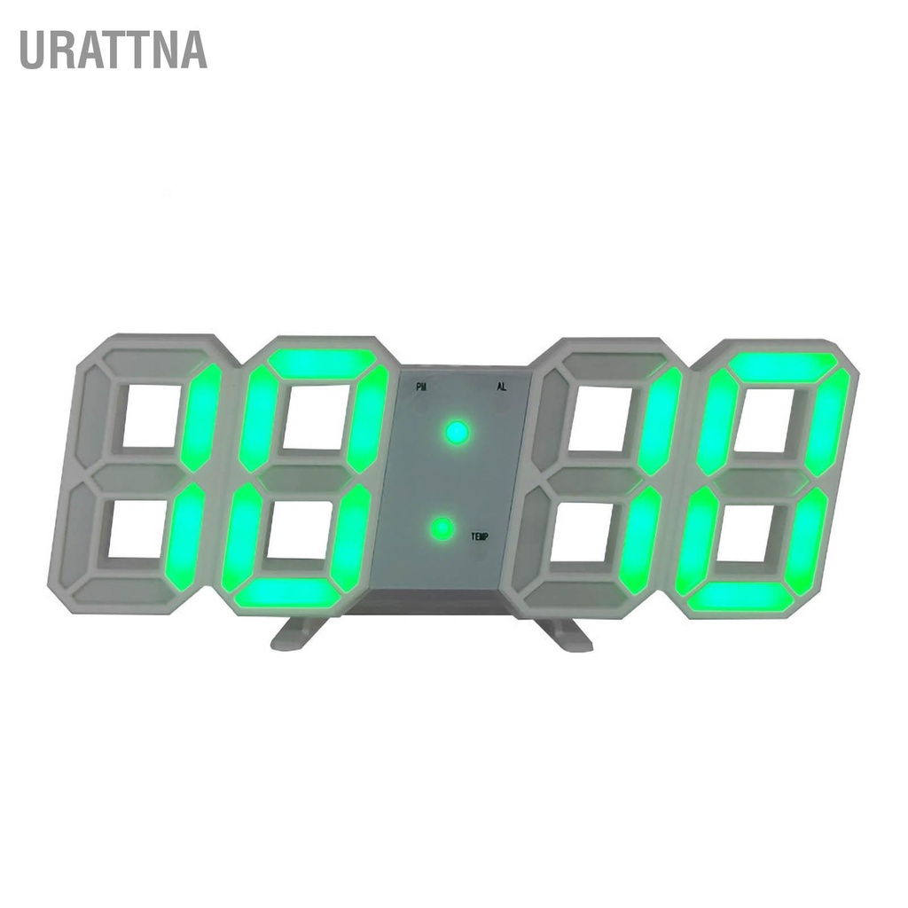 urattna-นาฬิกาปลุกดิจิทัล-led-3d-เสียงเงียบ-สําหรับติดตกแต่งผนังห้องนอน-ห้องนั่งเล่น