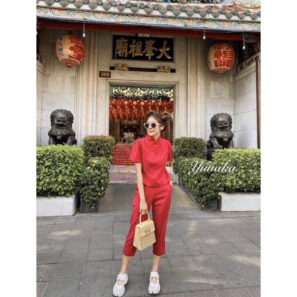 ชุดเซท-ตรุษจีน-chinese-new-year-set-เซ็ตขายาว-เสื้อแขนสั้น