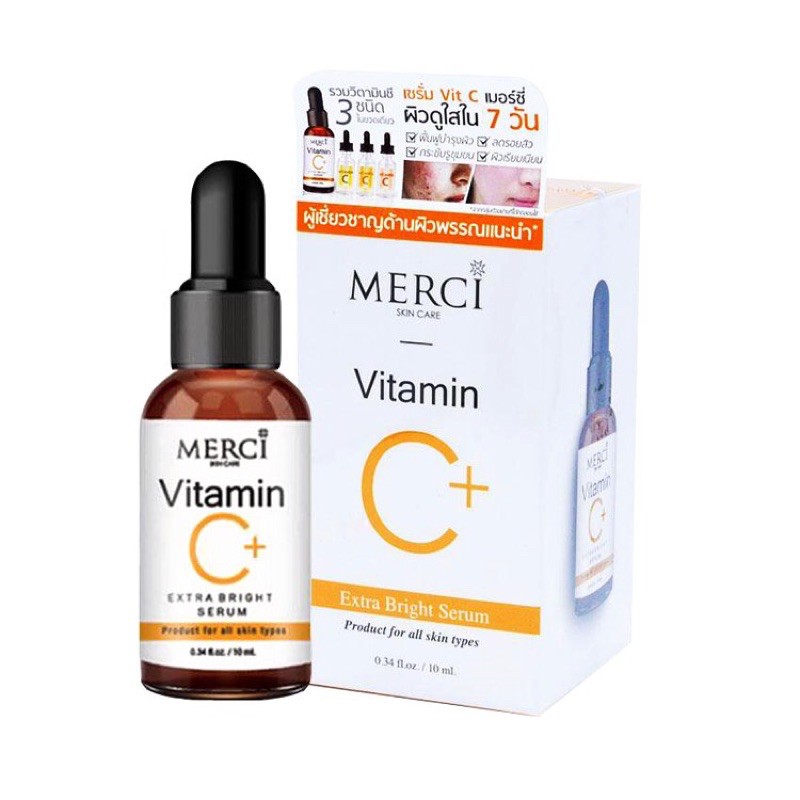 ภาพหน้าปกสินค้าMERCI Vitamin C Extra Bright Serum เมอร์ซี่ วิตามิน ซี เซรั่ม เซรั่มหน้าใส เซรั่มวิตซี บำรุงผิวหน้า ผิวดูใส ใน 7 วัน