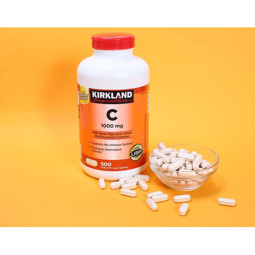ภาพสินค้า(Exp.07/2026) Kirkland Vitamin C 1000 mg. 500 เม็ด วิตามินซี เคิร์กแลนด์ 1000mg Kirkland vc จากร้าน jojo.storee บน Shopee ภาพที่ 3
