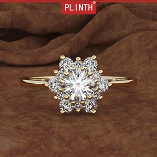 PLINTH แหวนเงินแท้ 925 เพชร Snow Rose True Diamond253