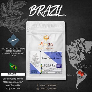 เมล็ดกาแฟคั่วกลาง ประเทศ Brazil ขนาด 200 กรัม