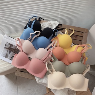 【พร้อมส่ง】 ใหม่ บราดันทรง ไร้รอยต่อ ไร้สาย ผู้หญิง แฟชั่น ปกหนา ครึ่งคัพ เซ็กซี่