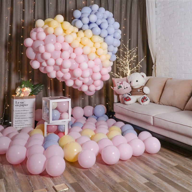 ริบบิ้นลูกโป่งยาง-ทรงกลม-สีพาสเทล-5-นิ้ว-10-ชิ้น-สําหรับตกแต่งงานวันเกิด-งานแต่งงาน