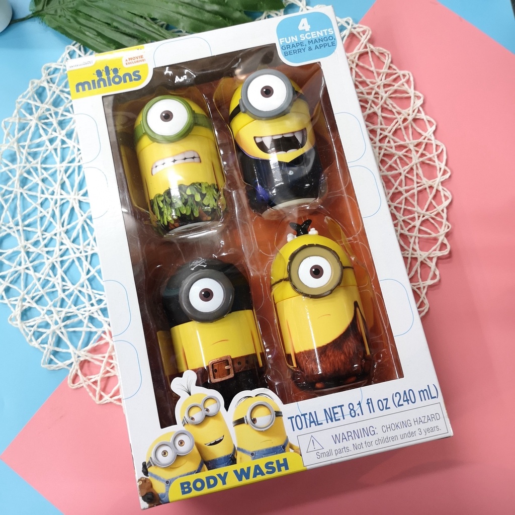 ีUSA Minion Body Wash 3D Cartoons 4 x 60 ml (240 ml) อาบน้ำเด็ก สำหรับ ...