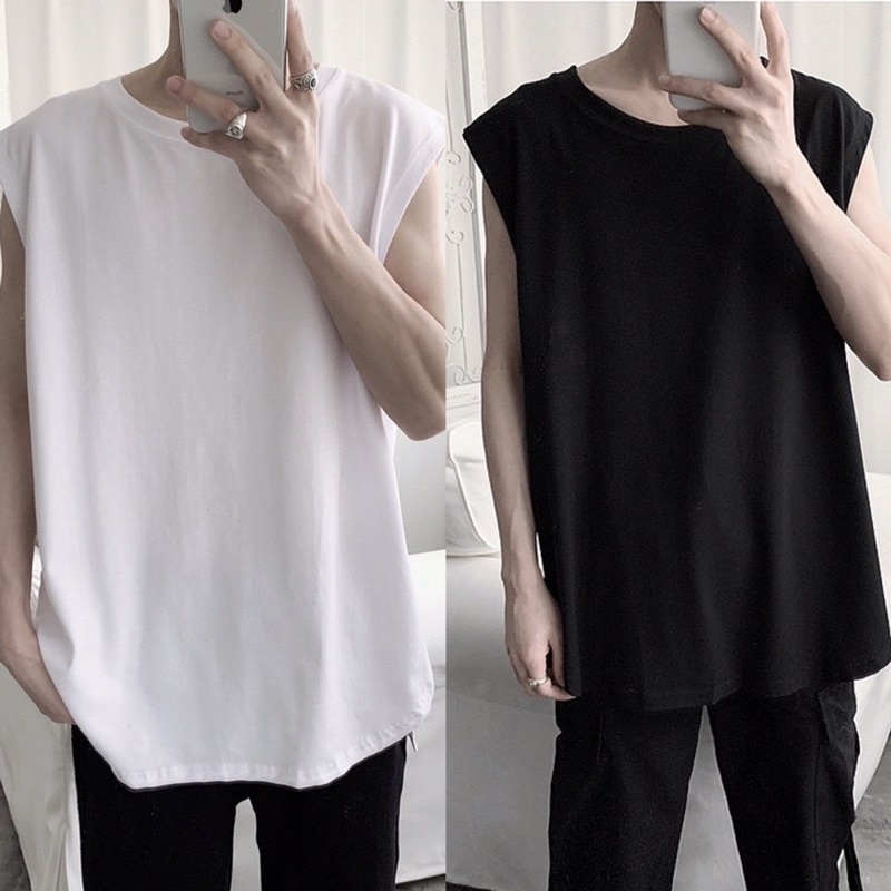 ภาพหน้าปกสินค้าพร้อมส่ง เสื้อยืดแขนกุด สีพื้น สไตล์เกาหลี ใส่อยู่บ้าน เที่ยวได้