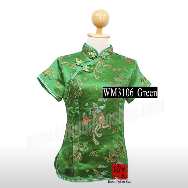 wm3106-เสื้อจีนผู้หญิง-คอเฉียง-ลายมังกรโบราณ