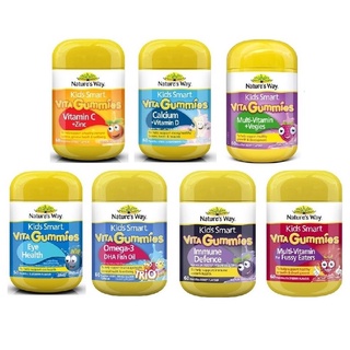สินค้า Nature\'s Way Kids Smart Vita Gummies (Immunity/Calcium/Vitamin C/Multi-Vitamin/Fish Oil/ Eye Health Defence/ DHA 300mg Triple Strength / Calcium + Vitamin D3 / High DHA Omega-3 Fish Oil / Multivitamin With Antioxidants) วิตามิน C สำหรับเด็ก