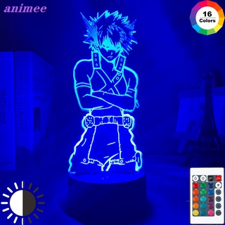 โคมไฟกลางคืน Led ลาย My Hero Academia Katsuki Bakugo 3d เปลี่ยนสีได้ ของขวัญ สําหรับตกแต่งห้องนอนเด็ก