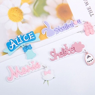 [พร้อมส่ง] ตัวตกแต่งเรซิ่นตัวอักษรการ์ตูน ตกแต่งงาน DIY ตกแต่งเคส พวงกุญแจ น่ารักๆ