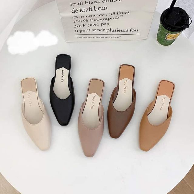 ภาพสินค้าYY รองเท้าผู้หญิงแฟชั่นมี5สี รองเท้าคัชชู ปิดหัวเปิดส้น แนะนำเพิ่ม2ไซส์ พื้นแบนนิ่มสวมใส่สบาย จากร้าน zjh15840406543 บน Shopee ภาพที่ 3