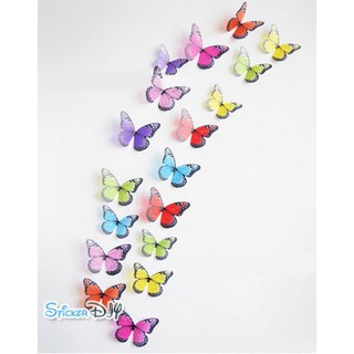 Transparent wall sticker สติ๊กเกอร์ติดผนัง 3D butterfly สไตล์ D (กว้างfree.xสูงfree.)