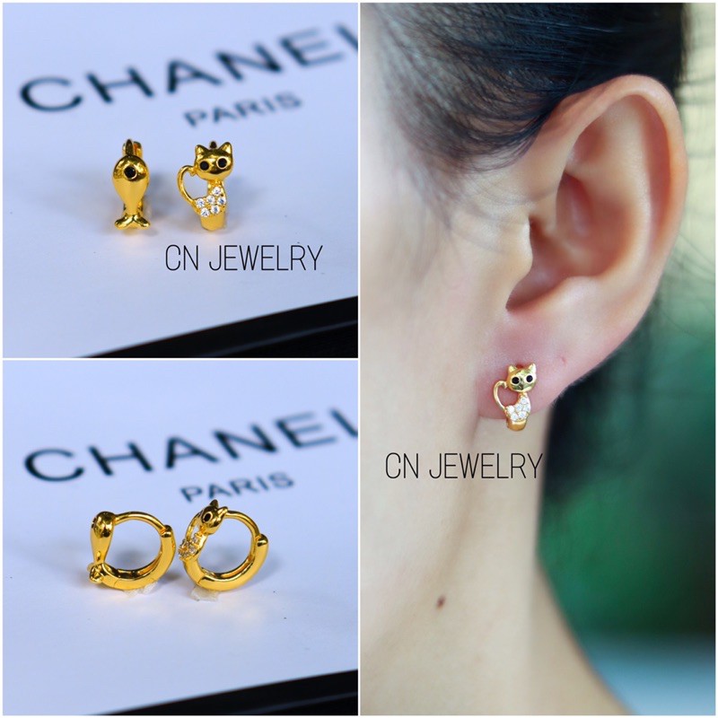 ต่างหูห่วงเพชร-รุ่นห่วงกระรอก-ห่วงเพชร-1คู่-cn-jewelry-earings-ตุ้มหู-ต่างหูแฟชั่น-ต่างหูผู้หญิง-ต่างหูทอง