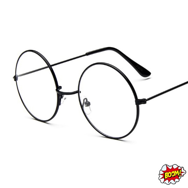 boom-แว่นตาทรงกลม-harry-potter-เลนส์ใส-กรอบโลหะสีดำ
